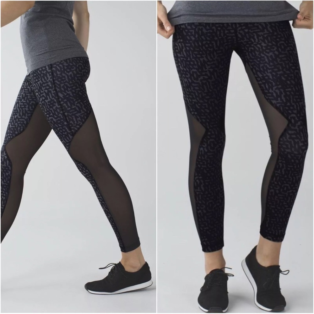 Lululemon Mesh Running InThe City High Waist 7/8 Rise Tight Pant Luxtreme Black